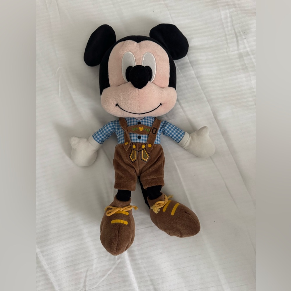 Disney Mickey Mouse Plush Toy - Black, White, and Brown